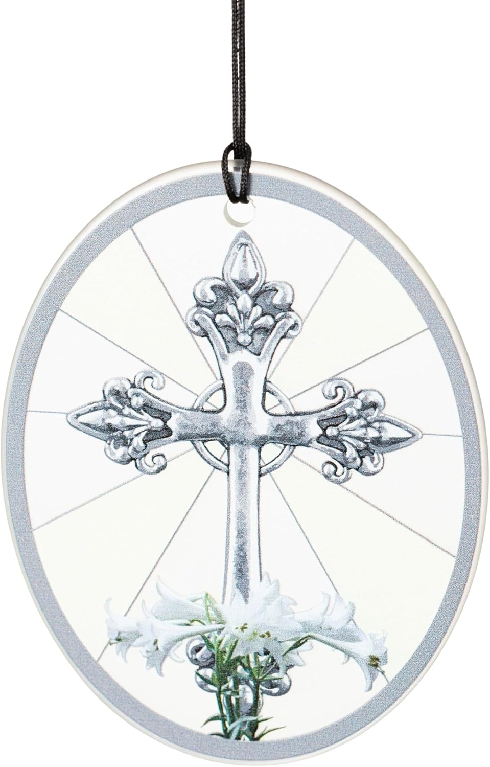 image:imageWoodstock Chimes Memorial Wind Chime 25 Lily and Cross Outdoor Gift Wind Chimes for Backyard Porch Garden Patio Decor or Sympathy Gift for Loss of Loved One MCLC