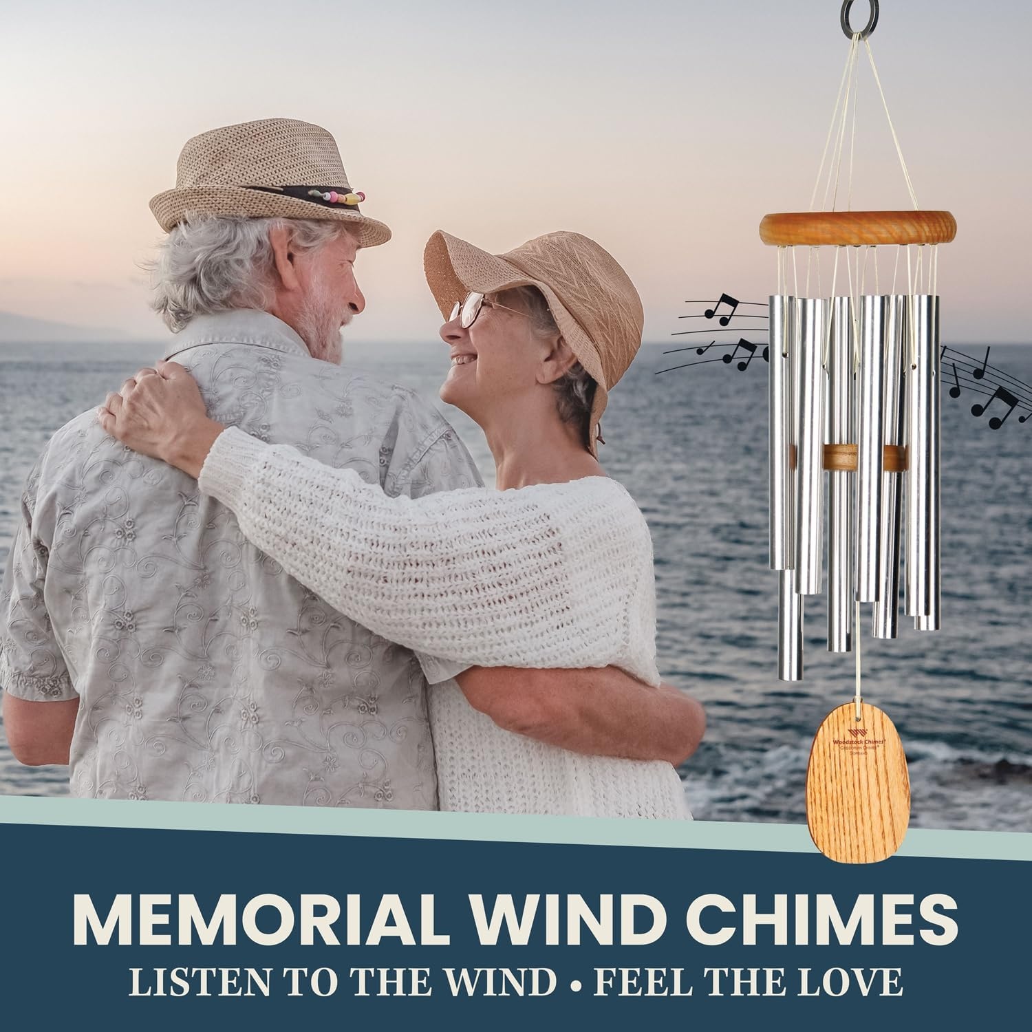 image:imageWoodstock Wind Chimes Garden Decor for Outside Outdoor Patio Decor 56 Inspirational and Memorial Sympathy Wind Chime Porch Decor Gregorian Wind Chime Baritone Deep Toned Sound Silver Wind ChimesGBSSilver