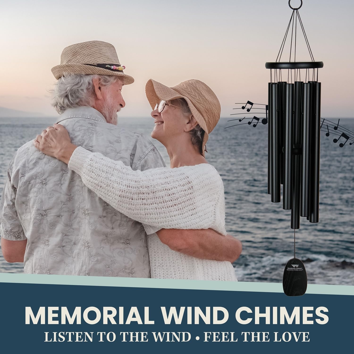 image:imageWoodstock Wind Chimes Garden Decor for Outside Outdoor Patio Decor 56 Inspirational and Memorial Sympathy Wind Chime Porch Decor Gregorian Wind Chime Baritone Deep Toned Sound Silver Wind ChimesGBSAlto Black