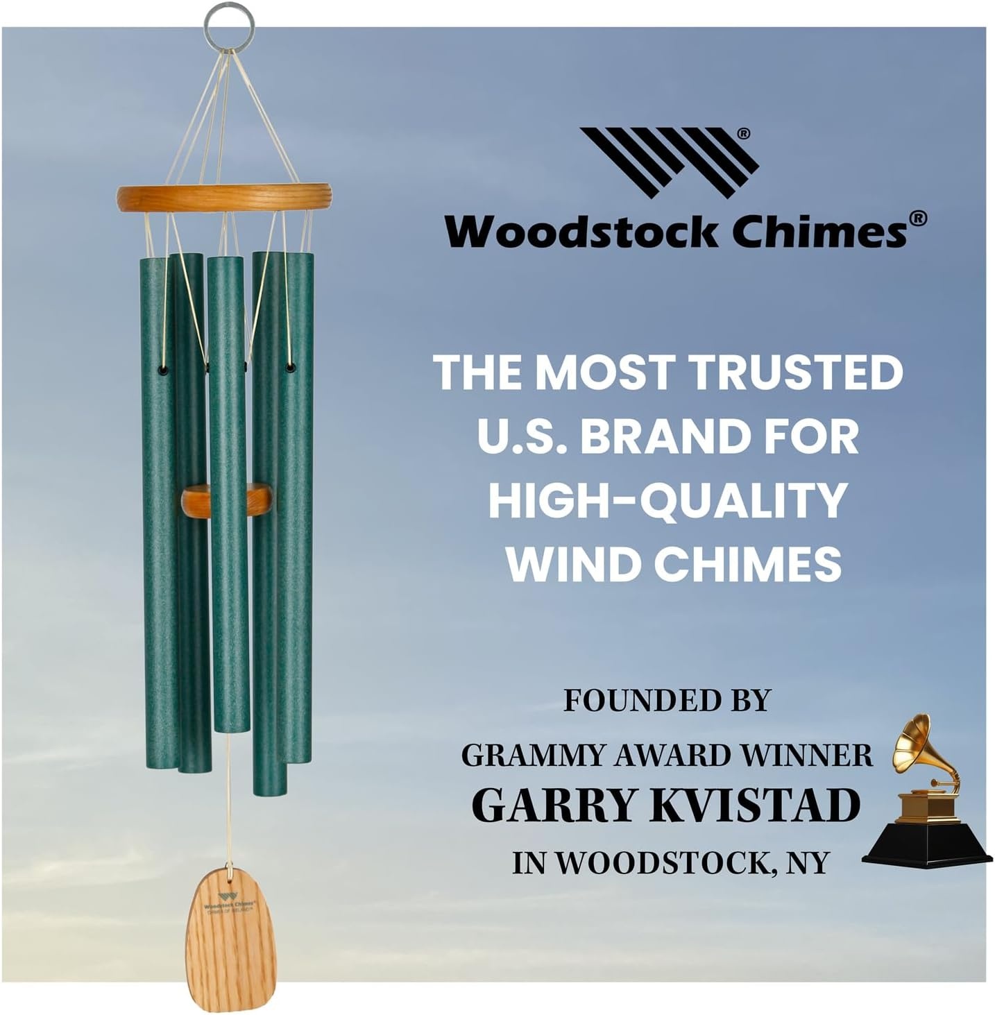 image:imageWoodstock Wind Chimes Garden Decor for Outside Outdoor Patio Decor Front Porch Decor 25 Chimes of Ireland Green Wind Chime Wind Chimes for Garden WCCI