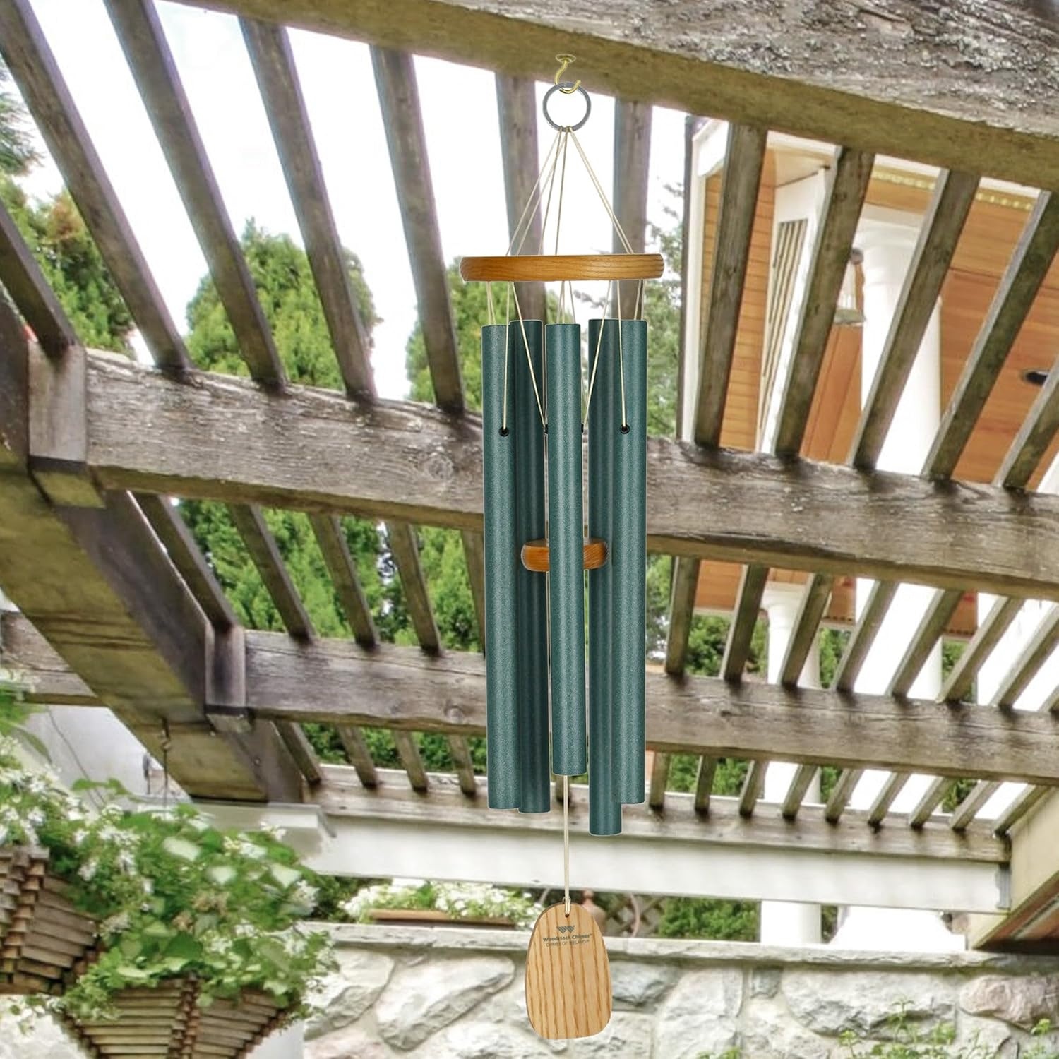 image:imageWoodstock Wind Chimes Garden Decor for Outside Outdoor Patio Decor Front Porch Decor 25 Chimes of Ireland Green Wind Chime Wind Chimes for Garden WCCI
