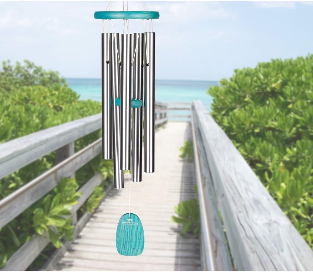 image:imageWoodstock Wind Chimes for Outside Outdoor Decor Patio and Garden Decor for Outside Front Porch Decor 24 Beachcomber Wind Chime Gracious Green Decorative Wind Chime BCGGGracious Green