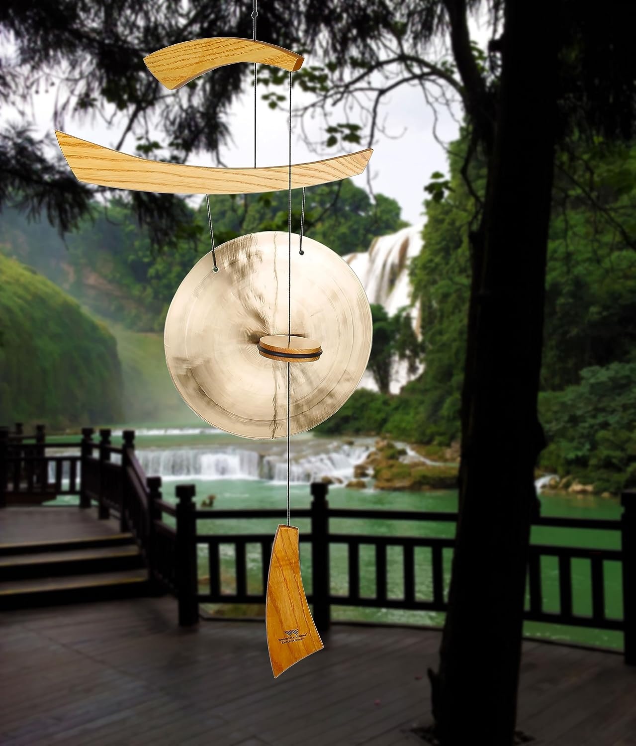 image:imageWoodstock Wind Chimes for Outside Outdoor Decor Patio and Garden Decor for Outside Front Porch Decor Wind Gong Style Wind Chimes 34 Emperor Gong Medium Natural ChristmasHanukkah Gifts EGCNatural