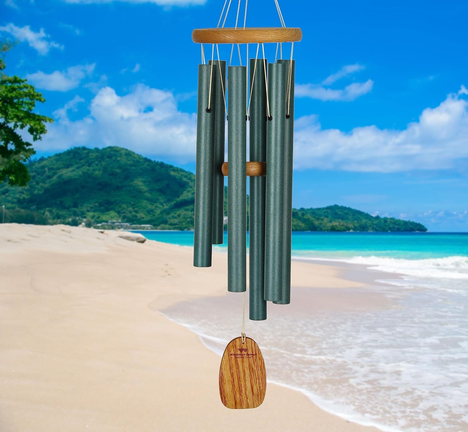 image:imageWoodstock Wind Chimes for Outside Outdoor Decor for Your Patio and Front Porch Garden Decor 24 SeaScapes Wind Chime Medium Size Seafoam Green SSCSGM24Inch