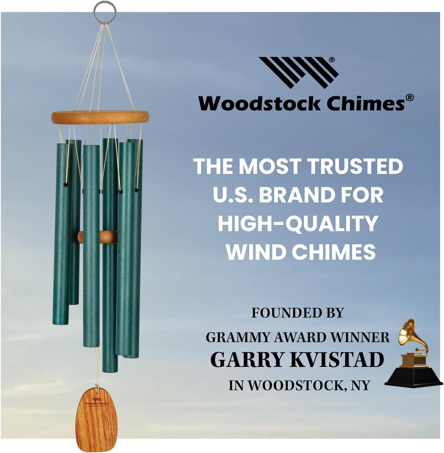 image:imageWoodstock Wind Chimes for Outside Outdoor Decor for Your Patio and Front Porch Garden Decor 24 SeaScapes Wind Chime Medium Size Seafoam Green SSCSGM24Inch