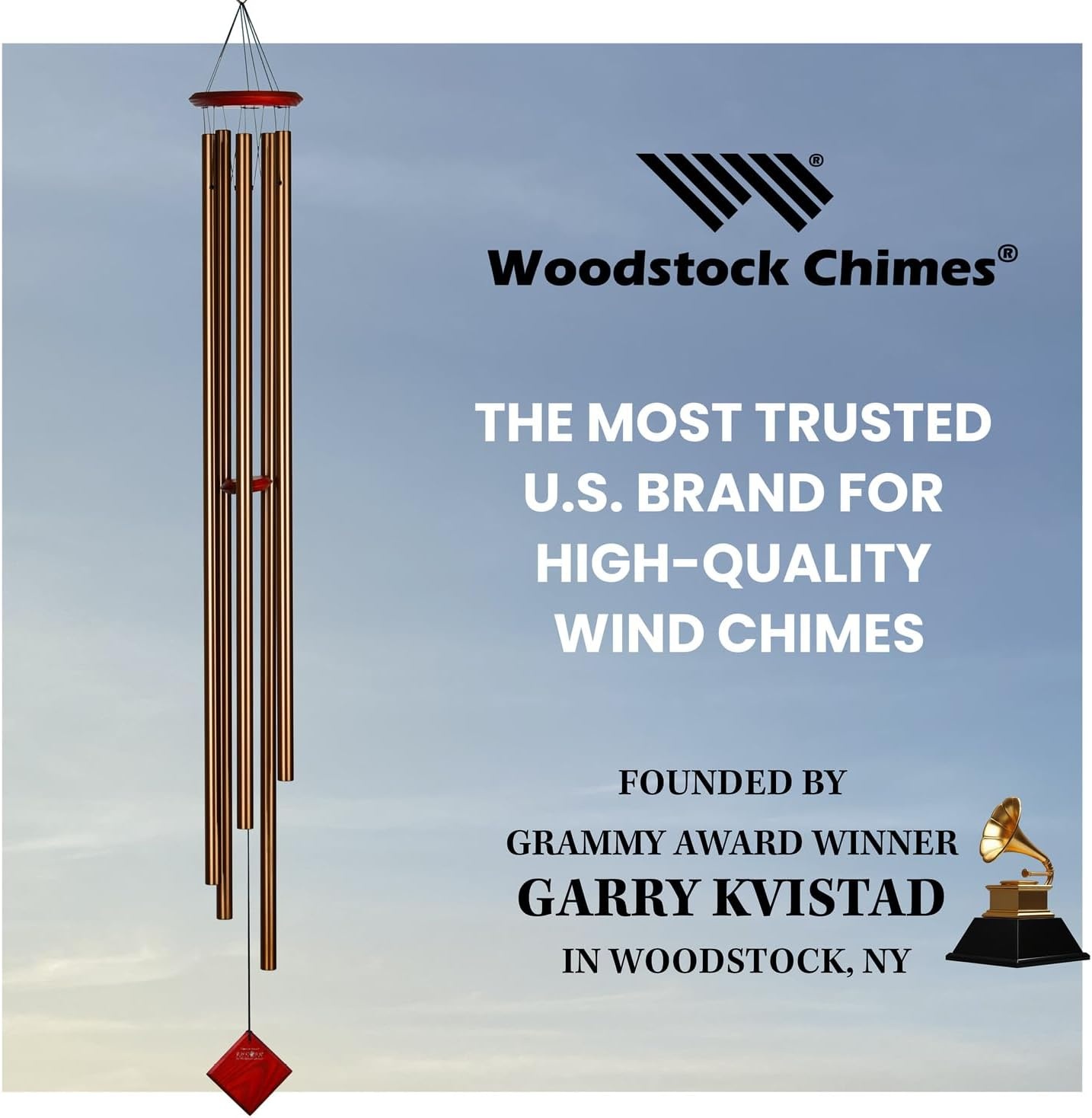 image:imageWoodstock Wind Chimes of Venus Wind Chimes for Outside 58 Bronze Large Deep Tone Wind Chime Dcor for Outdoor Garden Patio Porch Encore CollectionDecorative