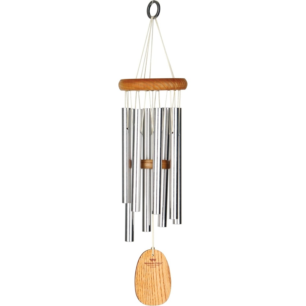 image:imageWoodstock Wind Chimes Garden Decor for Outside Outdoor Patio Decor 56 Inspirational and Memorial Sympathy Wind Chime Porch Decor Gregorian Wind Chime Baritone Deep Toned Sound Silver Wind ChimesGBSSilver