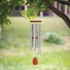 image:imageWoodstock Chimes Amazing Grace Chime Medium 24 Silver Wind Chime and 60 Shepherds Hook Windchime Hanger Metal Stake for Outside Patio Garden Yard Lawn Porch Dcor