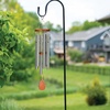 image:imageWoodstock Chimes Amazing Grace Chime Medium 24 Silver Wind Chime and 60 Shepherds Hook Windchime Hanger Metal Stake for Outside Patio Garden Yard Lawn Porch Dcor