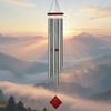 image:imageWoodstock Chimes Neptune Wind Chime for Outside 54 Large Silver Deep Tone Sound for Outdoor Garden Patio Porch Decor Encore Collection DCS54Silver