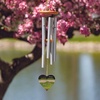 image:imageWoodstock Chimes Signature Collection Chimes of Remembrance 26 Forever Heart Dog Silver Wind Chimes for Outdoor Patio Home or Garden Dcor RMFHD26 Forever Heart Cat