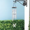 image:imageWoodstock Chimes Signature Collection Woodstock Habitats Chime 21 Silver Wind Chimes for Outdoor Patio Home or Garden Decor HCMHButterfly