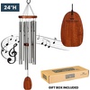 image:imageWoodstock Chimes of Comfort 24 Memorial Wind Chimes for Outdoor amp Garden Tuned to Amazing Grace Sympathy Gift Silver Aluminum Tubes Teak Wood Finish WCOC
