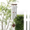 image:imageWoodstock Wind Chime for Outside Garden and Patio Decor 27 Silver Aluminium and Teakwood Wind Chimes Elegant Chime for Yard and Outdoor Gift