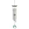 image:imageWoodstock Wind Chimes 15 Serenity Tree Turquoise Wind Chime Gray Ash Wood Silver Aluminum Tubes Windchime for Outside Garden Decor Outdoor Patio and Front Porch