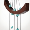 image:imageWoodstock Wind Chimes 29 Chi Energy Turquoise Chime Teak Finish Ash Wood Silver Aluminum Tube Signature Collection Windchimes for Outdoor Patio Home or Garden Dcor CETS