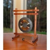 image:imageWoodstock Wind Chimes Desk Gong Brass HandHammered Bronze Medium 12  Inch Tall for Meditation Yoga Classrooms Offices Great for Awareness RelaxationTeak
