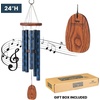 image:imageWoodstock Wind Chimes for Outside 24 Blue Dahlia Windchime Outdoor Garden or Patio Decor and Memorial Gift GCBDDahlia