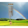 image:imageWoodstock Wind Chimes for Outside Garden Decor Outdoor Decor for Your Patio and Front Porch 27 Silver Wind Chime Over the Rainbow Chime Over