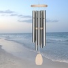 image:imageWoodstock Wind Chimes for Outside Outdoor Decor Patio and Garden Decor for Outside Front Porch Decor 24 Beachcomber Wind Chime Gracious Green Decorative Wind Chime BCGGWhite Wash