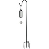 image:imageWoodstock Chimes Heroic Wind Bell amp 60 Outdoor Shepherds Hook Grey Antique Silver Wind Chime with Tall Black Metal Garden Stake Deep Tone Windbell amp Durable Ground Hanger for Yard Lawn or Patio