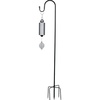 image:imageWoodstock Chimes Heroic Wind Bell amp 60 Outdoor Shepherds Hook Silver Wind Chime with Tall Black Metal Garden Stake Deep Tone Windbell amp Durable Ground Hanger for Yard Lawn or Patio