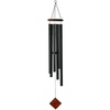 image:imageWoodstock Chimes Neptune Wind Chime for Outside 54 Large Silver Deep Tone Sound for Outdoor Garden Patio Porch Decor Encore Collection DCS54Teak  Black