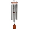 image:imageWoodstock Chimes of Comfort 24 Memorial Wind Chimes for Outdoor amp Garden Tuned to Amazing Grace Sympathy Gift Silver Aluminum Tubes Teak Wood Finish WCOC