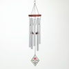image:imageWoodstock Wind Chimes 26 Tulip Botanical Chime Flower StainedGlass Acrylic Wind Catcher Chimes Silver Aluminum Tubes Windchime for Outside Garden Decor Outdoor Patio and Front Porch