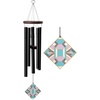 image:imageWoodstock Wind Chimes 26 Vienna Wind Chime StainedGlass Acrylic Wind Catcher Chimes Silver Aluminum Tubes Art Deco Collection Windchime for Outside Garden Decor Outdoor Patio and Front Porch