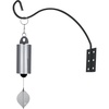 image:imageWoodstock Wind Chimes Heroic Wind Bell amp Outdoor Hanging Bracket 24 Silver Wind Chime with Black Iron Wall Mount Deep Tone Windbell amp Durable Hanger for Porch Patio or Garden