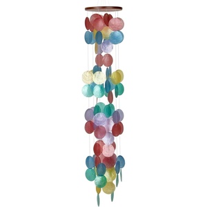 image:imageWoodstock Chimes Asli Arts Collection Capiz Waterfall 40 Azure Capiz Wind Chimes for Outdoor Patio Home or Garden Dcor Wind Chime for Mom ChristmasHanukkah Gifts CWRA40 Inches Rainbow