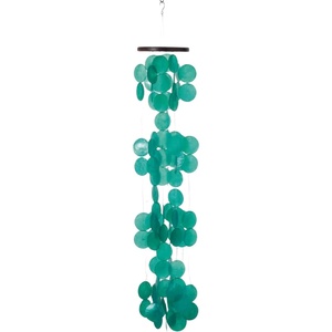 image:imageWoodstock Chimes Asli Arts Collection Capiz Waterfall 40 Azure Capiz Wind Chimes for Outdoor Patio Home or Garden Dcor Wind Chime for Mom ChristmasHanukkah Gifts CWRA40 Inches Patina Green