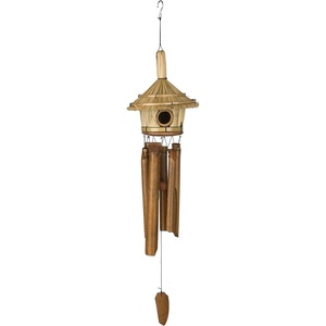 image:imageWoodstock Chimes Asli Arts Collection Coco Pig Bamboo Chime 22 Bamboo Wind Chimes for Outdoor Patio Home or Garden Dcor CPIGBirdhouse