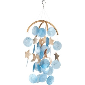 image:imageWoodstock Chimes Asli Arts Collection Dark Blue Capiz Chime 19 Capiz Wind Chimes for Outdoor Patio Home or Garden Dcor C206