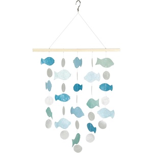 image:imageWoodstock Chimes Asli Arts Collection Fish Capiz Chime 20 Round Capiz Wind Chimes for Outdoor Patio Home or Garden Dcor CCFRCCFI