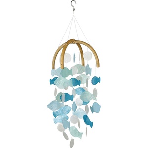 image:imageWoodstock Chimes Asli Arts Collection Fish Capiz Chime 20 Round Capiz Wind Chimes for Outdoor Patio Home or Garden Dcor CCFRCCFR