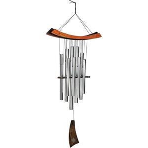 image:imageWoodstock Chimes Eastern Energy Healing Wind Chime for Outside 34 Medium Bronze Harmonic Light Sound Outdoor Decor for Patio Porch Garden HCBRHealing  Silver