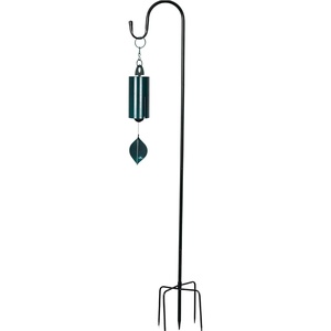 image:imageWoodstock Chimes Heroic Wind Bell amp 60 Outdoor Shepherds Hook Green Wind Chime with Tall Black Metal Garden Stake Deep Tone Windbell amp Durable Ground Hanger for Yard Lawn or Patio