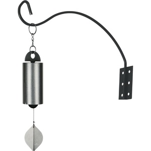 image:imageWoodstock Chimes Heroic Wind Bell amp Outdoor Hanging Bracket 24 Grey Antique Silver Wind Chime with Black Iron Wall Mount Deep Tone Windbell amp Durable Hanger for Porch Patio or Garden