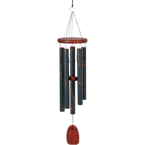image:imageWoodstock Chimes Marble Wind Chime 24 Satin Green with Gold Vein Accent Outdoor Memorial Gift Wind Chimes for Backyard Porch Garden Patio Decor WDCGGSatin Green