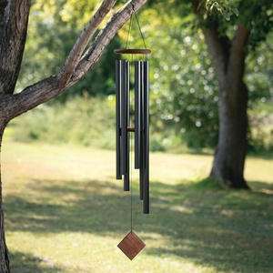 image:imageWoodstock Chimes Neptune Wind Chime for Outside 54 Large Black Deep Tone Sound for Outdoor Garden Patio Porch Decor Encore Collection DCKT5454 Black