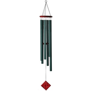 image:imageWoodstock Chimes Neptune Wind Chime for Outside 54 Large Silver Deep Tone Sound for Outdoor Garden Patio Porch Decor Encore Collection DCS54Evergreen