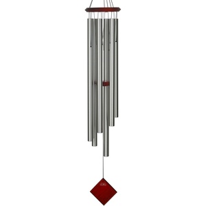 image:imageWoodstock Chimes Neptune Wind Chime for Outside 54 Large Silver Deep Tone Sound for Outdoor Garden Patio Porch Decor Encore Collection DCS54Silver