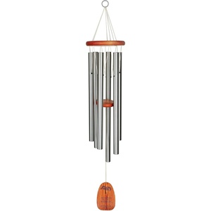image:imageWoodstock Chimes Personalized Amazing Grace Wind Chime for Outside 40 Medium SilverOutdoor Garden Decor Memorial Gift for Loss Loved Ones PAGLS03