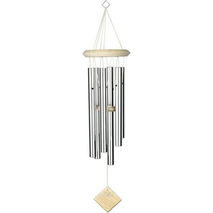 image:imageWoodstock Chimes Pluto Wind Chime for Outside 27 Bronze Small Light Airy Sound for Outdoor Garden Patio Porch Decor Encore Collection DCB27White Wash