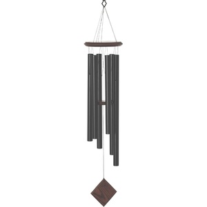 image:imageWoodstock Chimes Pluto Wind Chime for Outside 37 Black Wood Medium Tone Sound for Outdoor Garden Patio Porch Decor Gifts Encore Collection DCKK37Black Teak