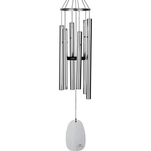 image:imageWoodstock Chimes Signature Collection Bells of Paradise Silver 32 Decor Designs Wind Chimes for Outdoor Patio Home or Garden Dcor BPMS