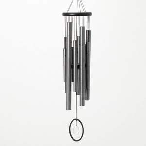 image:imageWoodstock Chimes Signature Collection Chimes of Crystal Silence Medium 27 Antique Silver Wind Chime for Outdoor Patio Home or Garden Decor SLCASMedium  Antique Silver