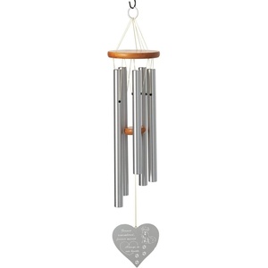 image:imageWoodstock Chimes Signature Collection Chimes of Remembrance 26 Forever Heart Dog Silver Wind Chimes for Outdoor Patio Home or Garden Dcor RMFHD26 Forever Heart Dog